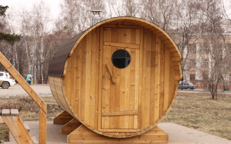 Купить баню иркутск цена фото Бани-бочки из термокедра в Иркутске.